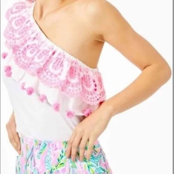 Lilly Pulitzer Idara One-Shoulder Beach Summer Resort Top NWT size x-small - Picture 1 of 9